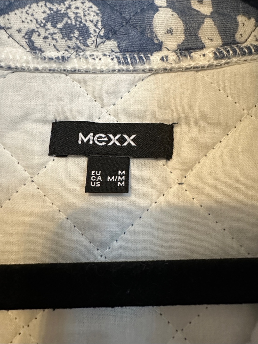 Mexx Quilted Paisley Print Jacket in Blue and White - Picture 4 of 9